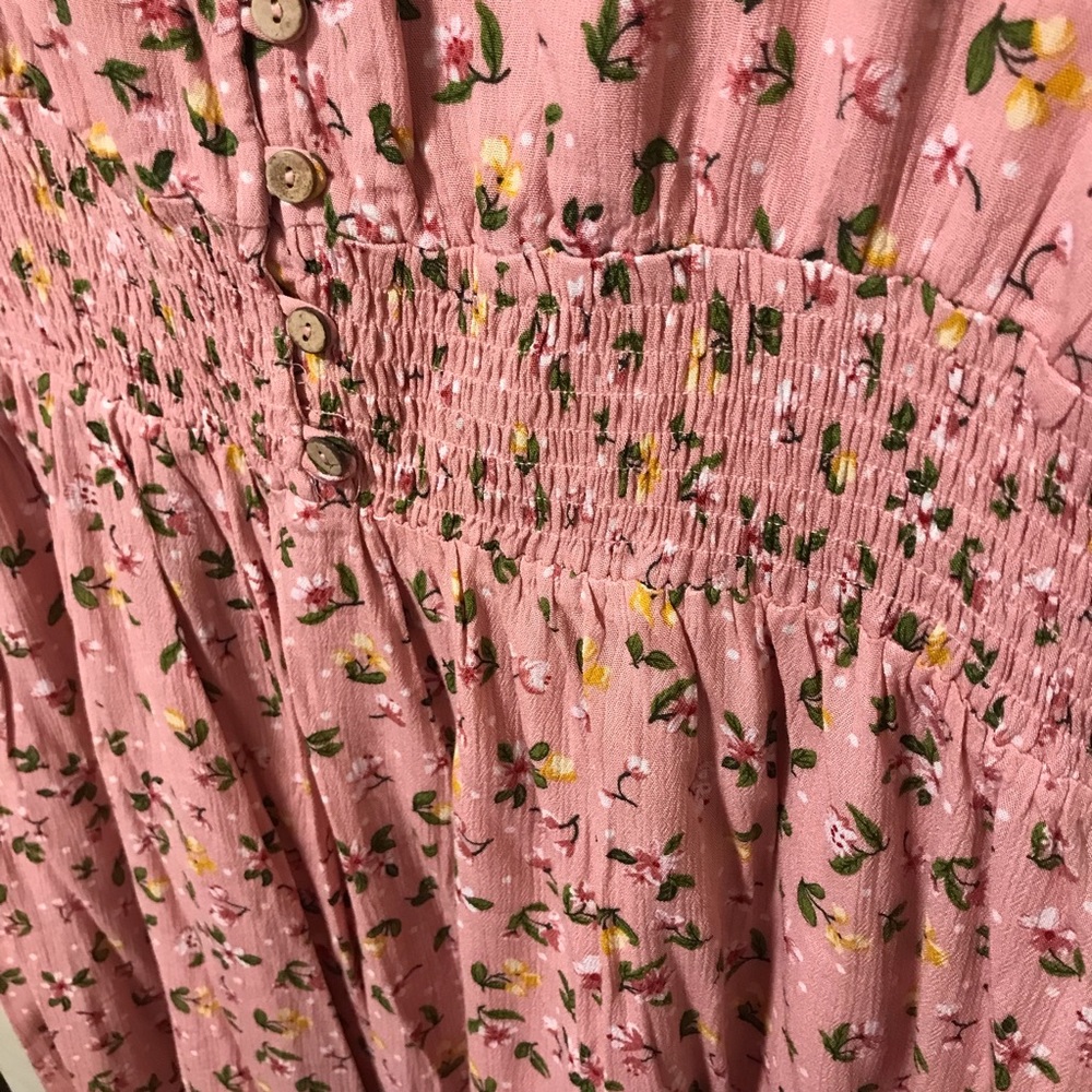 NWT Pinkblush Pink Floral Tie Sleeve Materntiy Plus Midi Dress - Picture 3 of 8